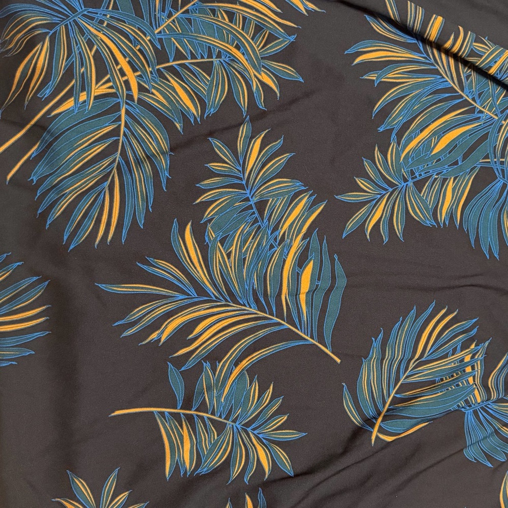 Goodthreads Georgette Smock-Back Cami Maxi Navy Dress Tropical Palm Size XL - Picture 5 of 7
